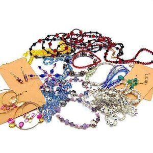 BLING Lot Bundle of 15 - Costume Jewelry CRYSTALS Mixed for Crafting Wearing